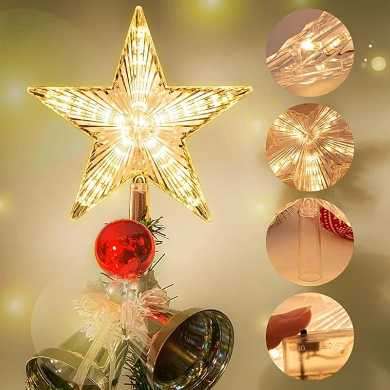 15/18cm Christmas Tree Decoration Stars Warm White Lights Home Room Decor LED Shining Lamp Xmas Festival TopStar Navidad 1.07in
