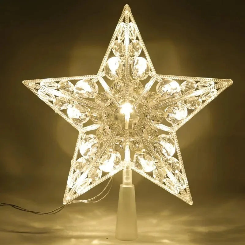 15/18cm Christmas Tree Decoration Stars Warm White Lights Home Room Decor LED Shining Lamp Xmas Festival TopStar Navidad 1.07in