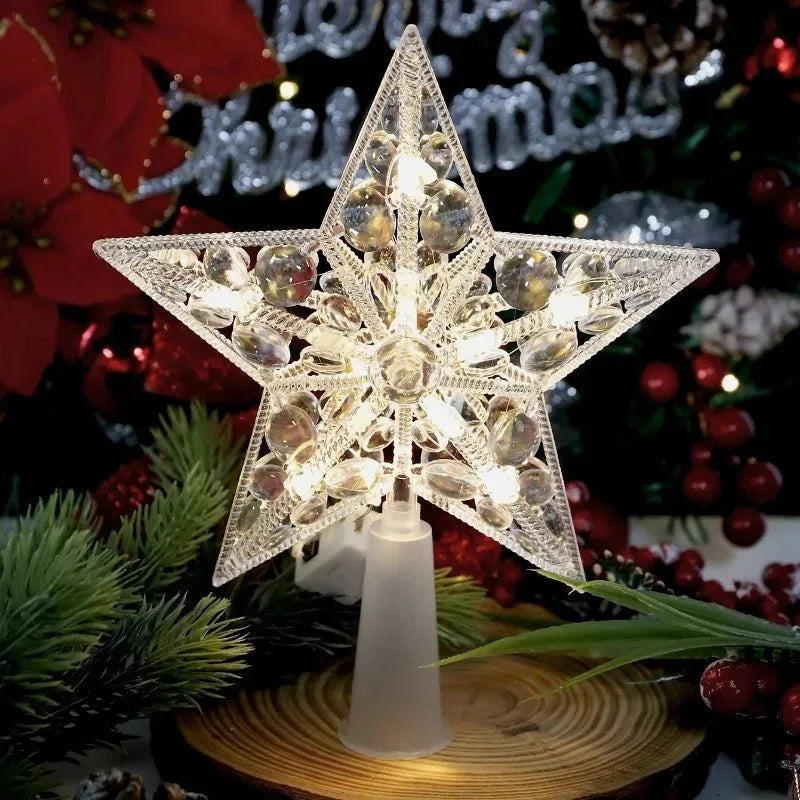 15/18cm Christmas Tree Decoration Stars Warm White Lights Home Room Decor LED Shining Lamp Xmas Festival TopStar Navidad 1.07in